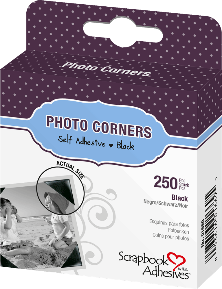 VEEPPO 240pcs Photo Mounting Corners Self Adhesive Paper for Photo Book Scrapbook Black 