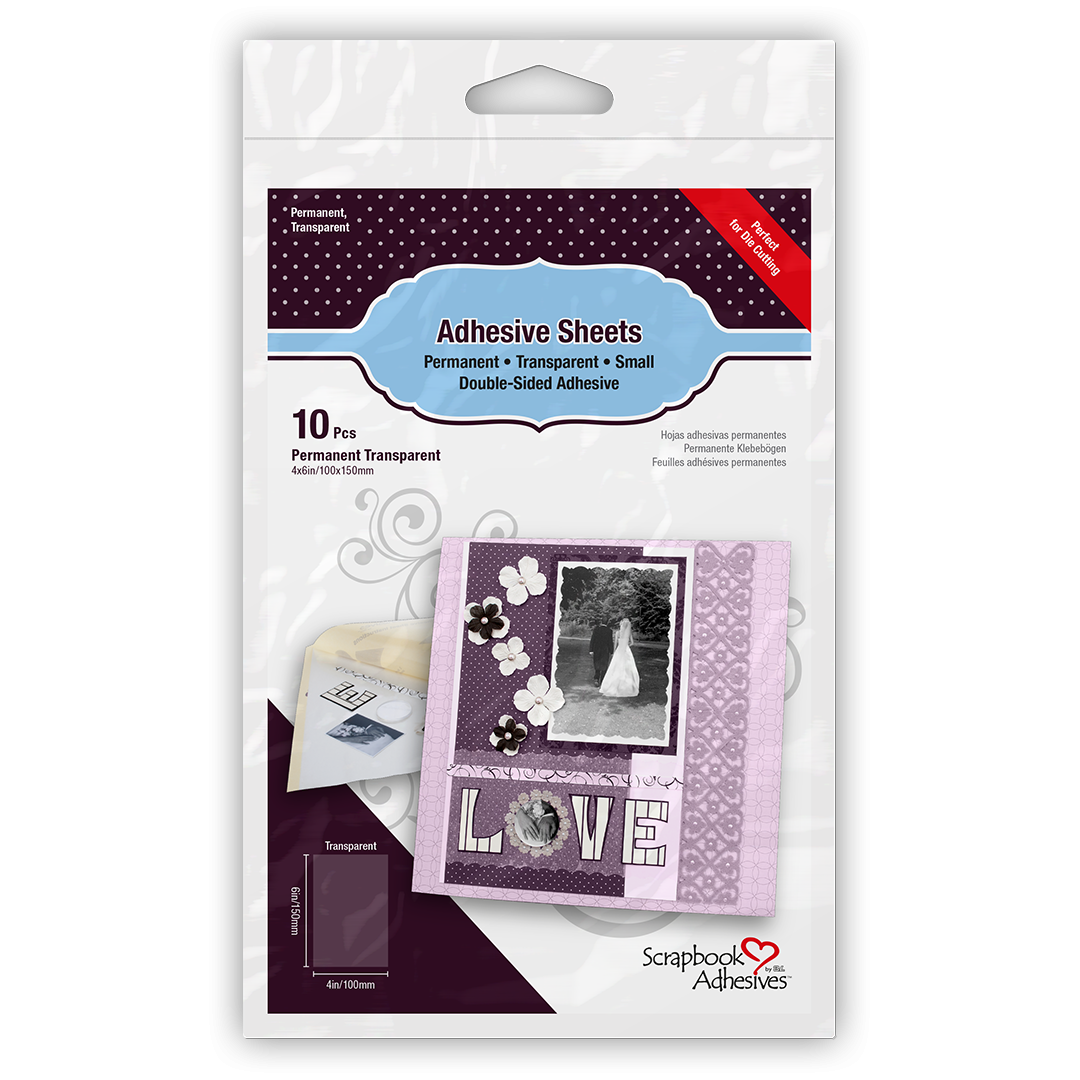 Scrapbook adhesives Adhesive Sheets 4x6in, 10pcs Adhesive for die cuts