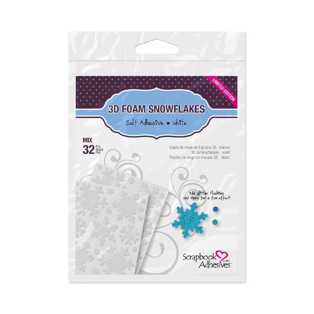 Scrapbook adhesives double sided adhesive white 3D Foam Snowflakes