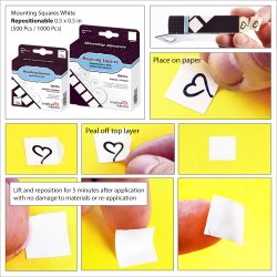 Mounting Squares Intitially Repositionable 1,000 Multi-Pack Set of 6