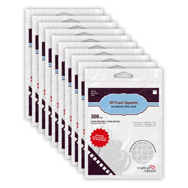 3D Foam Squares White Regular Size - Scrapbook Adhesives by 3L