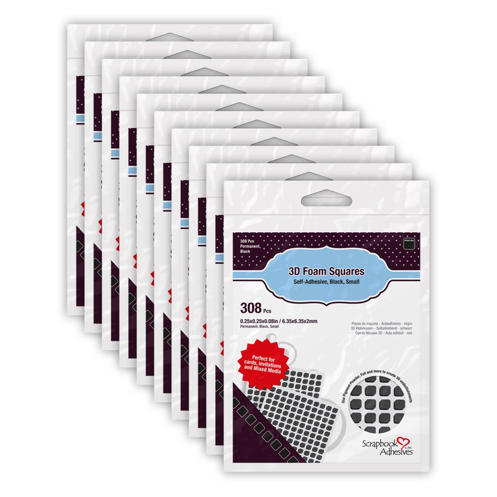 Scrapbook Adhesives 3D Foam Circles-Black, Assorted Sizes - 093616012277