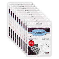 3D Foam Squares Thin Black Mix Multi-Pack 10