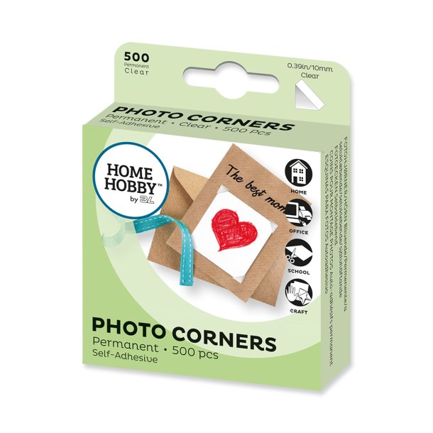 Photo Corners Clear 10mm 500 pcs in self dispensing box