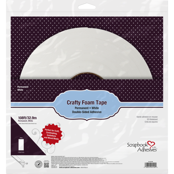 Crafty Foam Tape Rulle hvid 32,9m/1mm