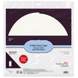 Crafty Foam Tape - White - 16.45M/2mm