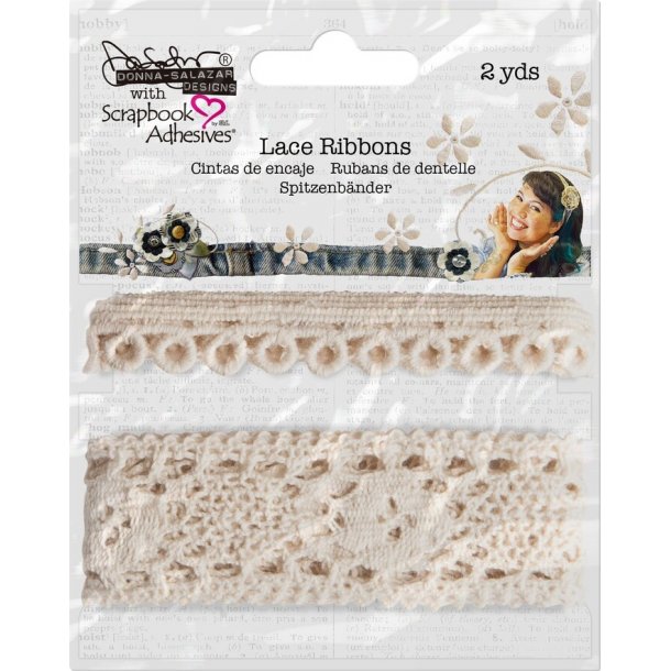 Donna Salazar Lace Ribbons, 2 designs of lace for crafts and décor.