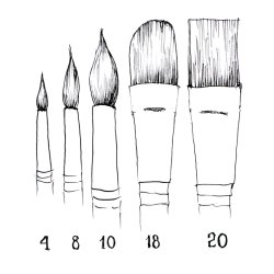 5 Art Brushes for watercolor and acrylic paints - Buy now