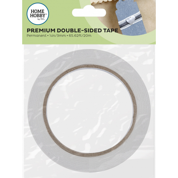 Premium Dobbeltklæbende Tape, Permanent, x 20m